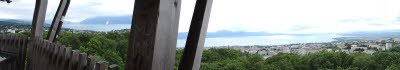 Blick vom Sauvabelin-Turm auf den Lac Leman